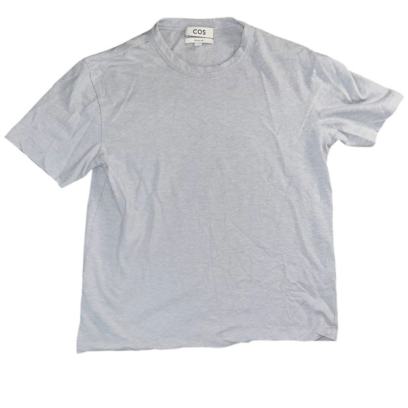 COS Shirt Light Gray Regular Fit Mens Size Euro Small Shirt Minimalist Crewneck - Picture 1 of 8